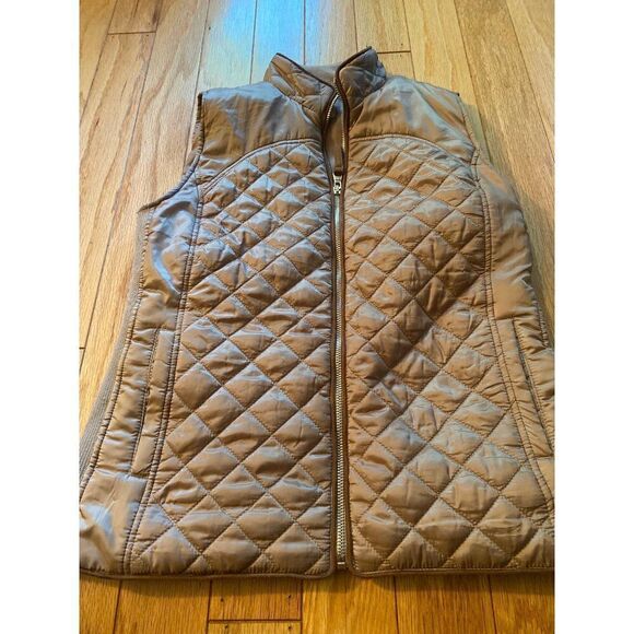 Rafaella women's beige sleeveless puffer zip up vest size PS - Picture 1 of 7